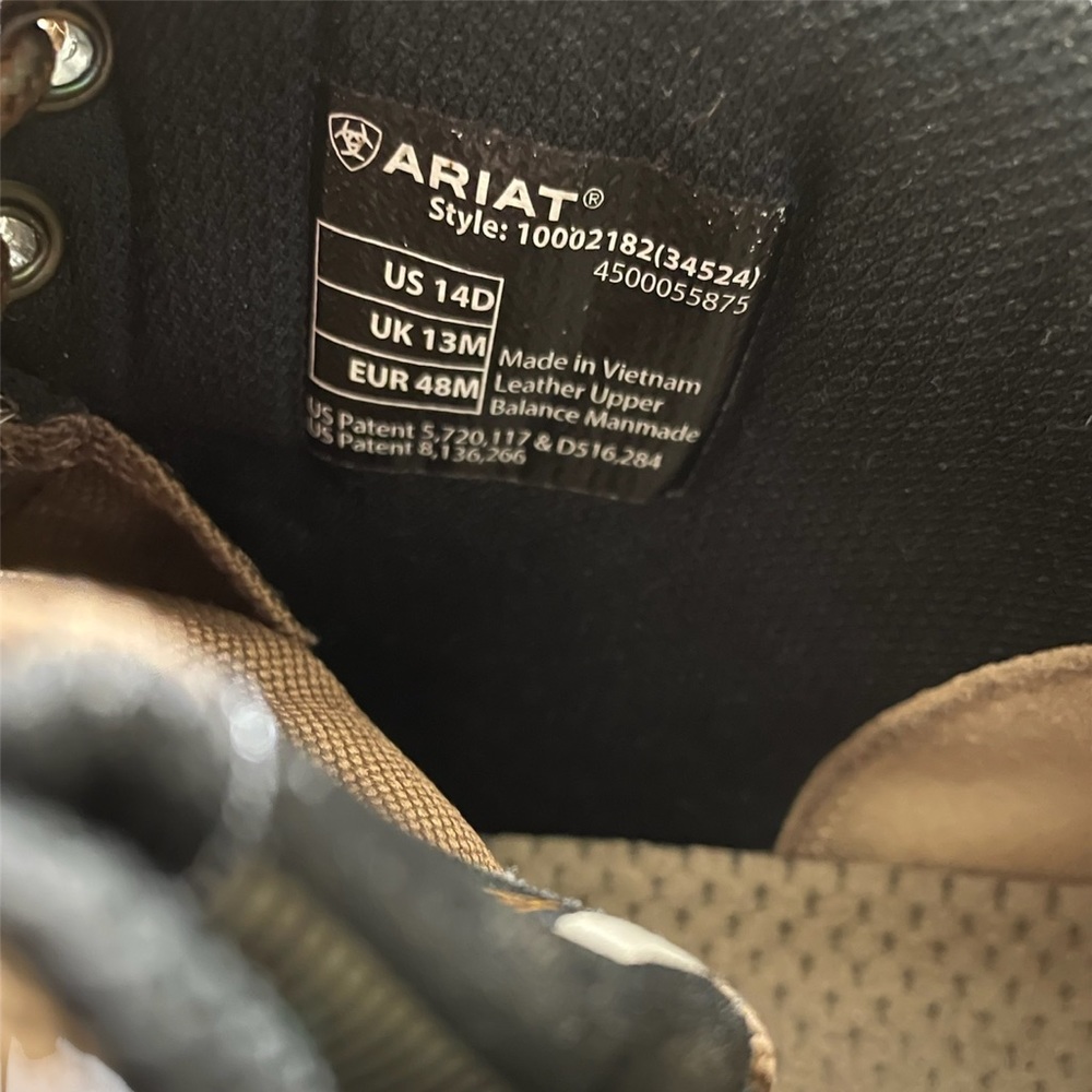 Men’s Ariat Terrain Waterproof Hiking Boot w/Box & Tags + Saddle Soap/Sponge - Picture 13 of 16